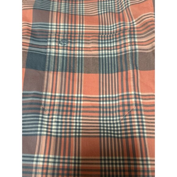 Southern Tide Coastal Passage Shirt Men's Button Up‎ Size M Plaid Salmon Preppy - Picture 11 of 14